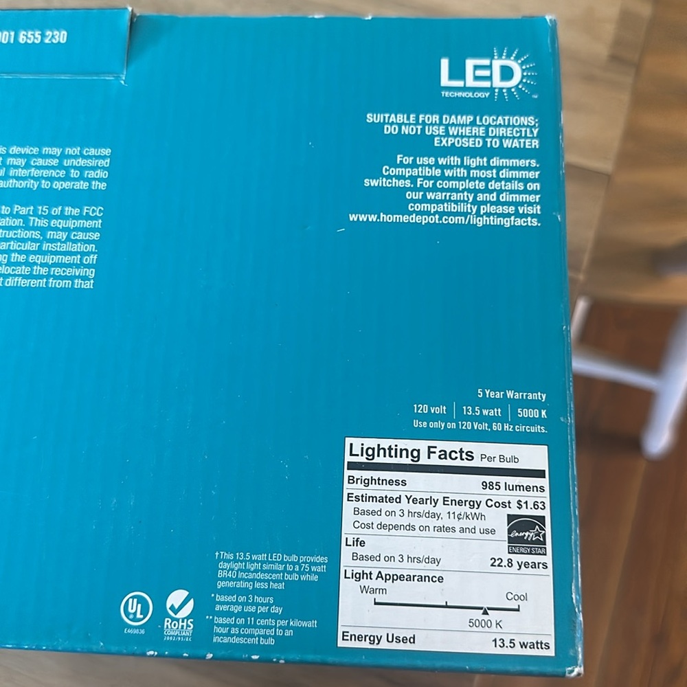 ECOSMART 75w LED DAYLIGHT DIMMABLE REPLACEMENT - Picture 8 of 9